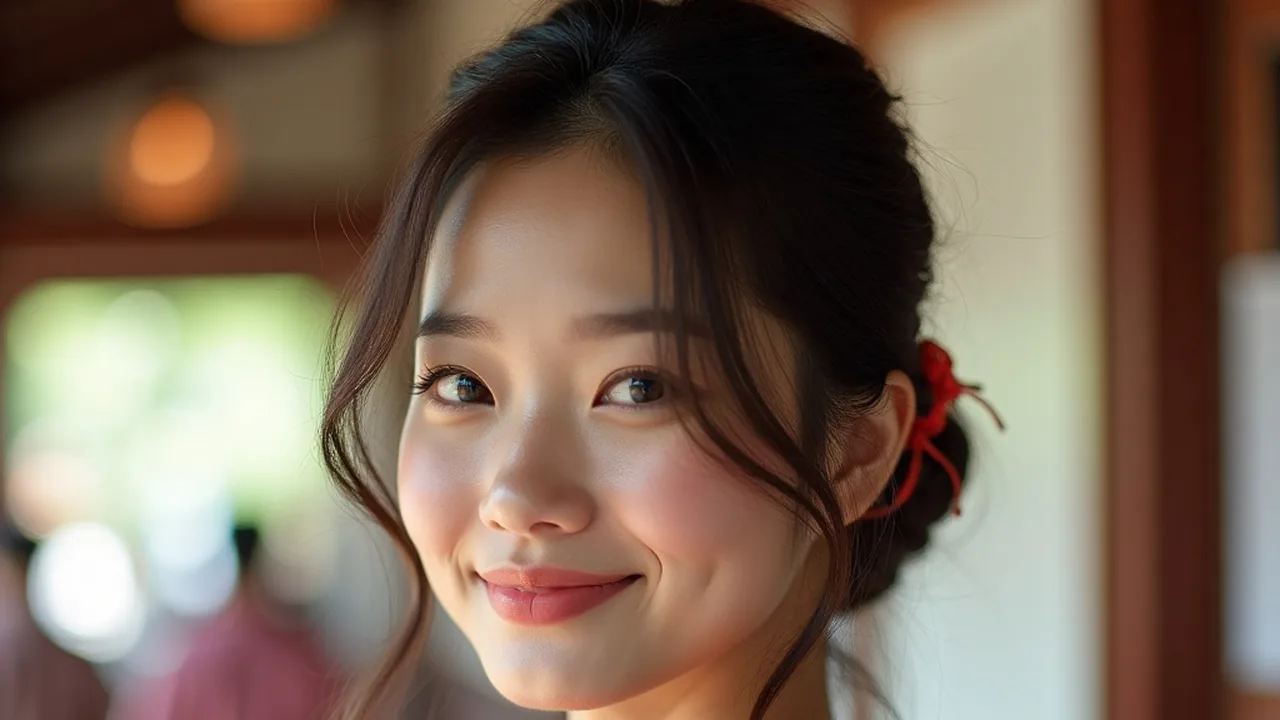 前台护照旁浴衣滑肩的接待感女性