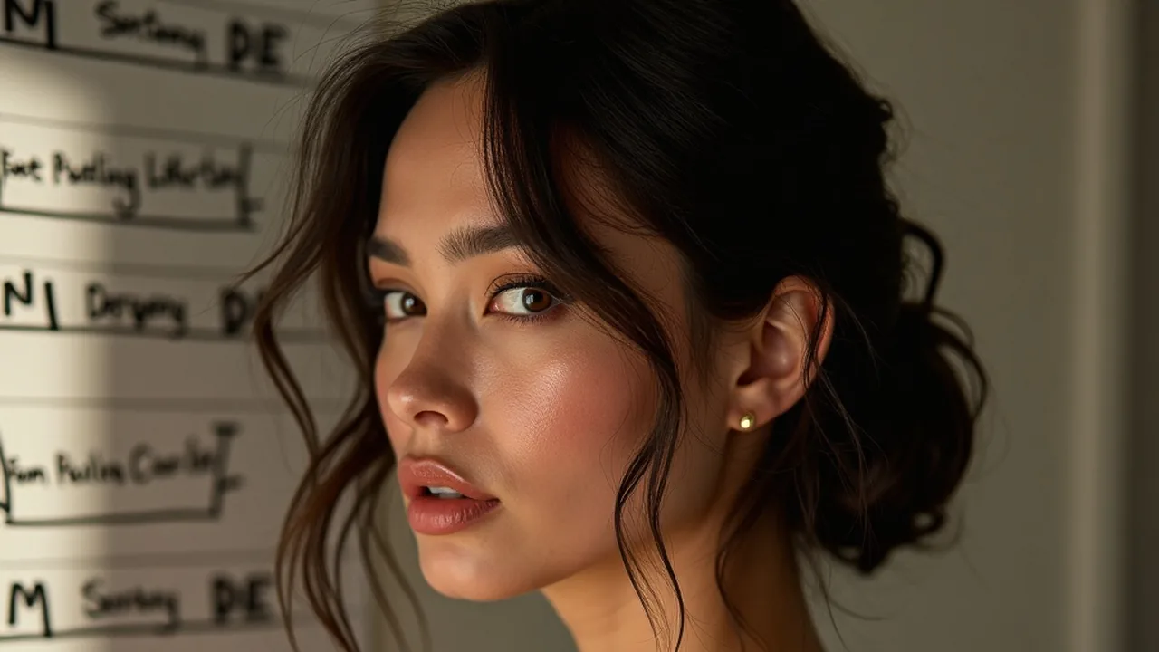 人选板前缎裙女性特写