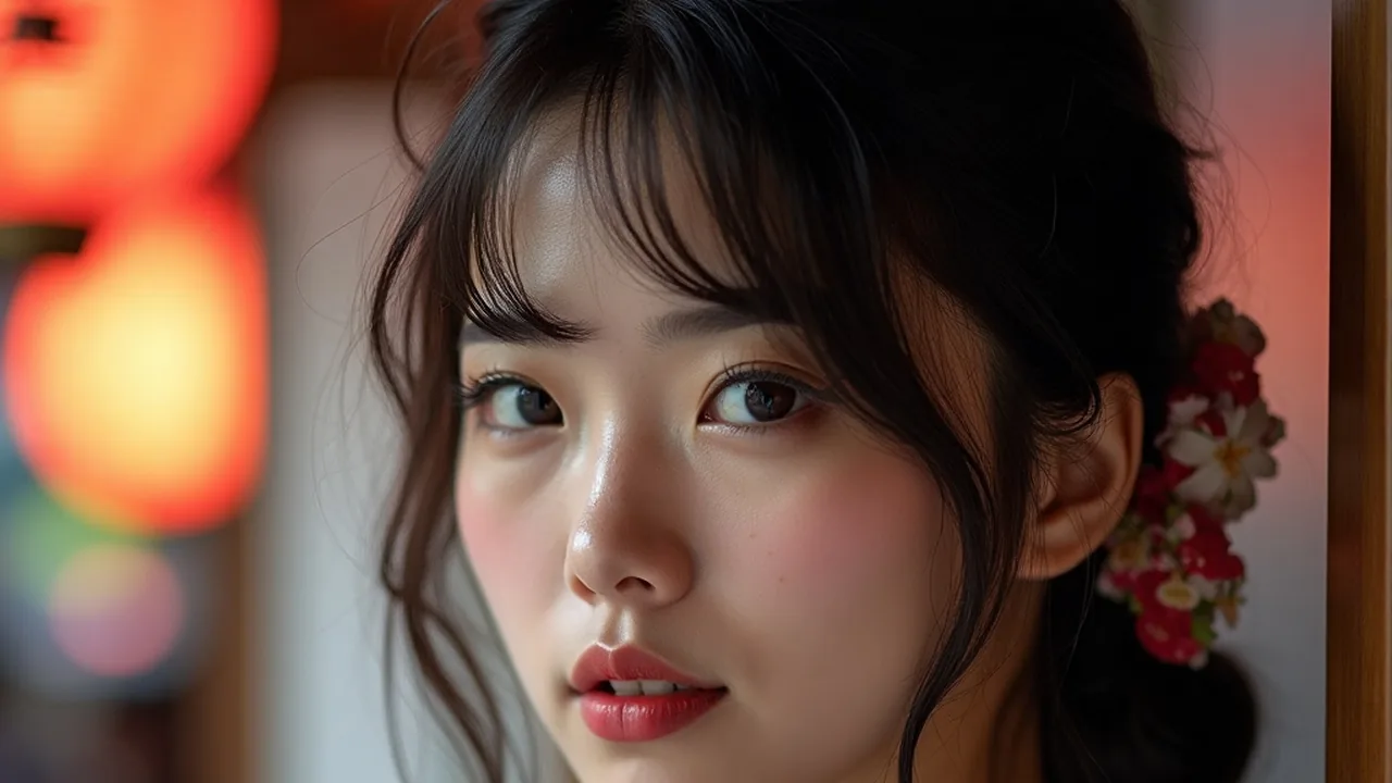 钱汤暖帘旁浴衣滑肩的女性特写