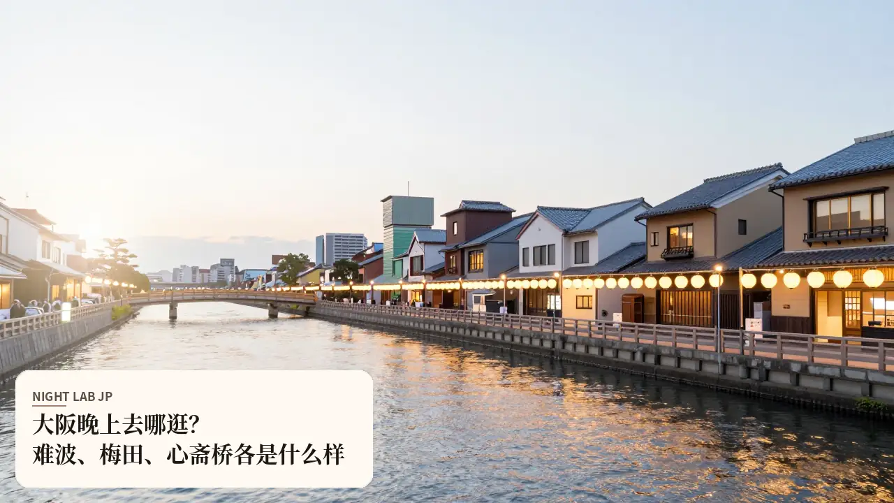 大阪晚上去哪逛？难波、梅田、心斋桥各是什么样
